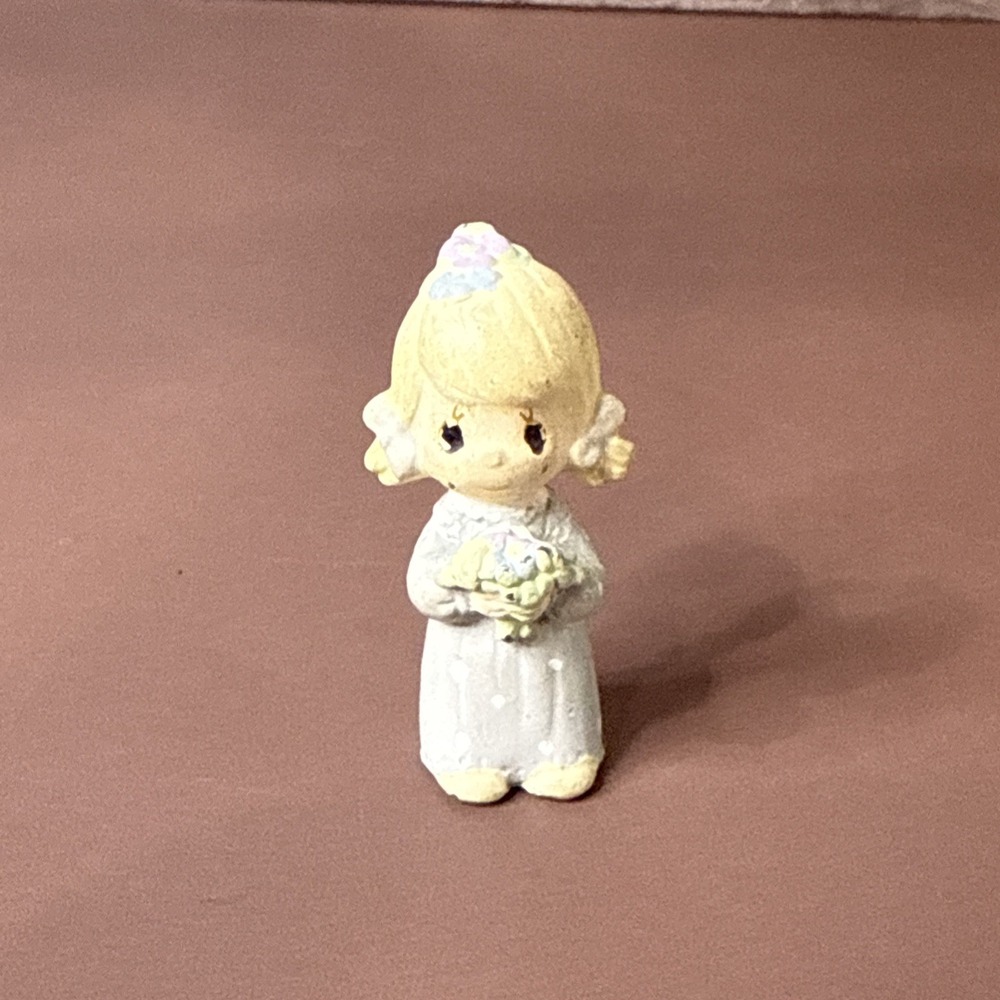 PRECIOUS MOMENTS- Junior Bridesmaid 1989 Figurine Pewter Miniature